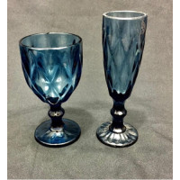 Blue 6pc Wine Glass