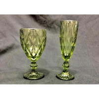 Green 6pc Wine Glass