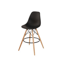 WOODEN LEG BAR STOOL BLACK