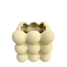 CERAMIC VASE SQ WHITE