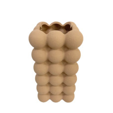 CERAMIC VASE SQ KHAKI