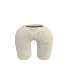 CERAMIC VASE RND WHITE