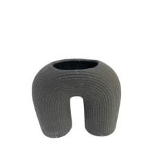CERAMIC VASE RND BLACK