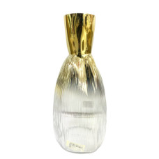 GLASS VASE GOLD 8*34CM