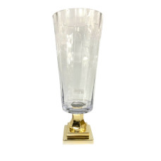GLASS VASE GOLD 19*47CM