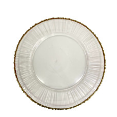 UNDERPLATE GLASS GOLD TRIM