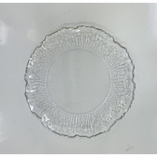 PLASTIC UNDERPLATE FLOWER SILVER