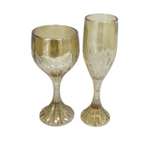 6PC CHAMPAGNE GLASS GOLD