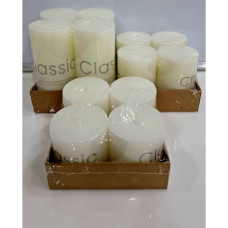 4PC CANDLE 7*7CM WHITE