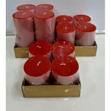4PC CANDLE 7*10CM RED