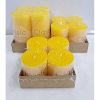 4PC CANDLE 7*10CM YELLOW
