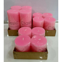 4PC CANDLE 7*15CM PINK