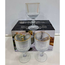 DIVA WINE GOLD RIM 6PC