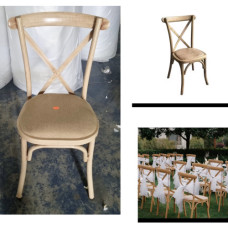 METAL CROSS CHAIR BROWN