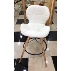WOODEN LEG BAR STOOL WHITE